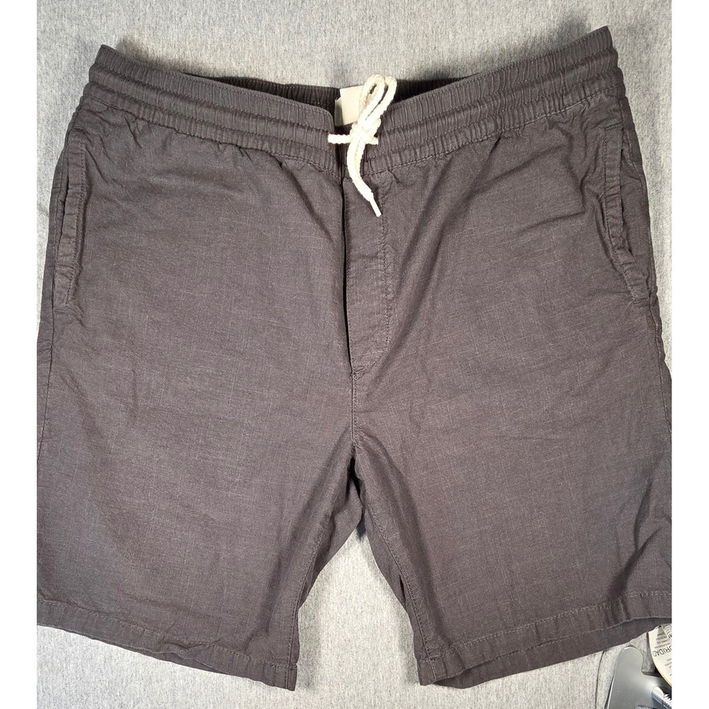 HM LOGG Mens Large Charcoal Gray Cotton Drawstring Elastic Waist Casual Shorts